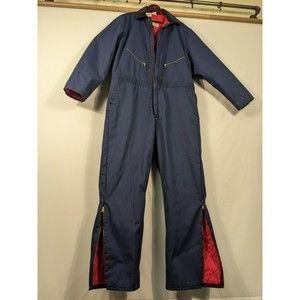 Vintage 2XL Tall Insulated Walls Mens Coveralls Blizzard Pruf Chest 50-52 Blue